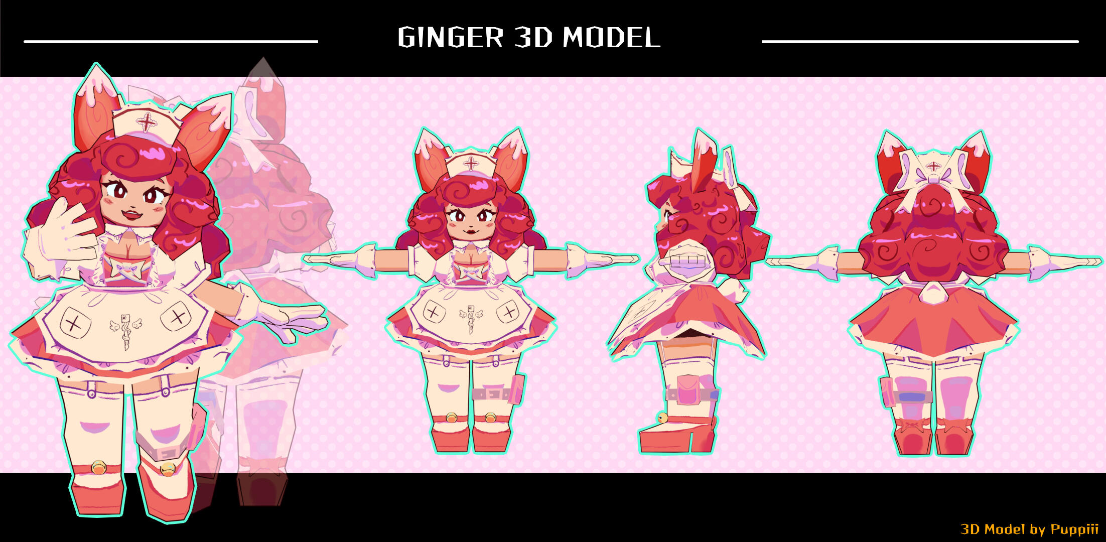 Low Poly 3D Model for Ginger