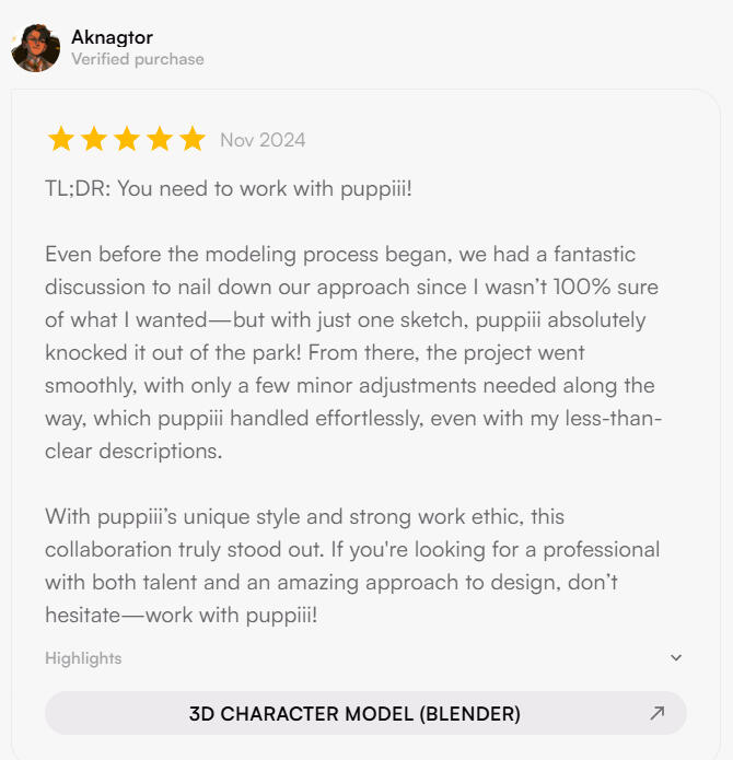 Review from verified client on VGen